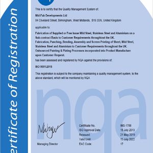 ISO9001:2015 certificate